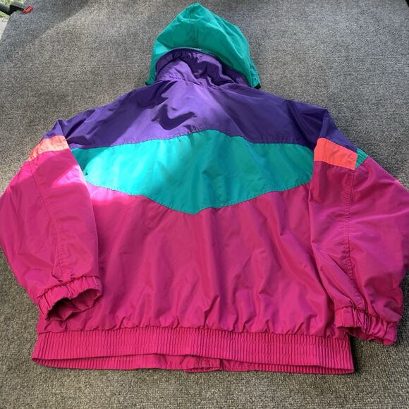 Vintage 90s Columbia Jacket Women’s XL Radial Sleeve Windbreaker Ski 100% Nylon - Picture 2 of 14